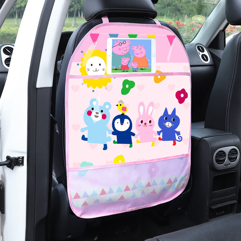Car seat anti-kick pad, children's cartoon anti-dirty protective pad, rear anti-kick, anti-wear protection, car seat back bag